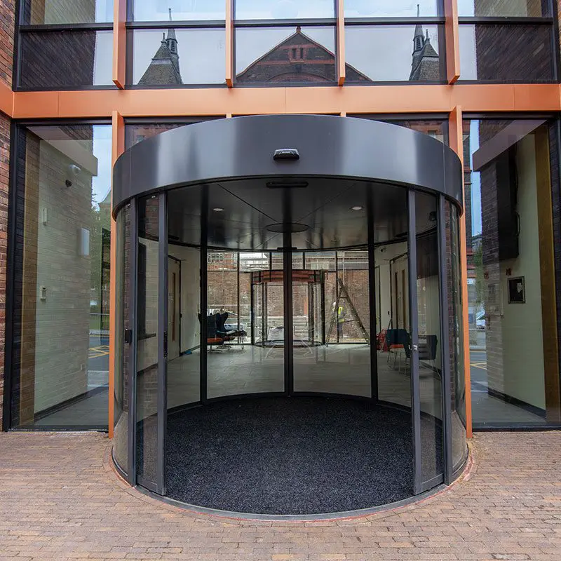 large curved automatic doors