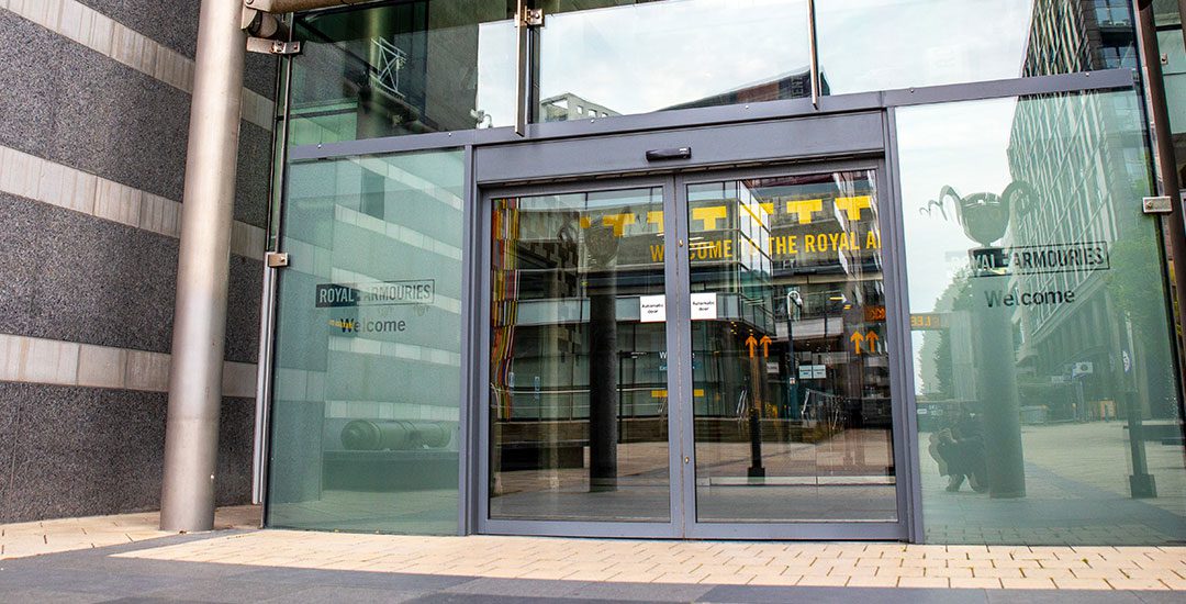 automatic doors from ADC royal armories leeds, yorkshire