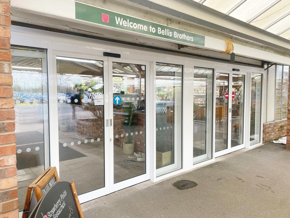 Double automatic aluminium sliding doors automatic sliding door installation