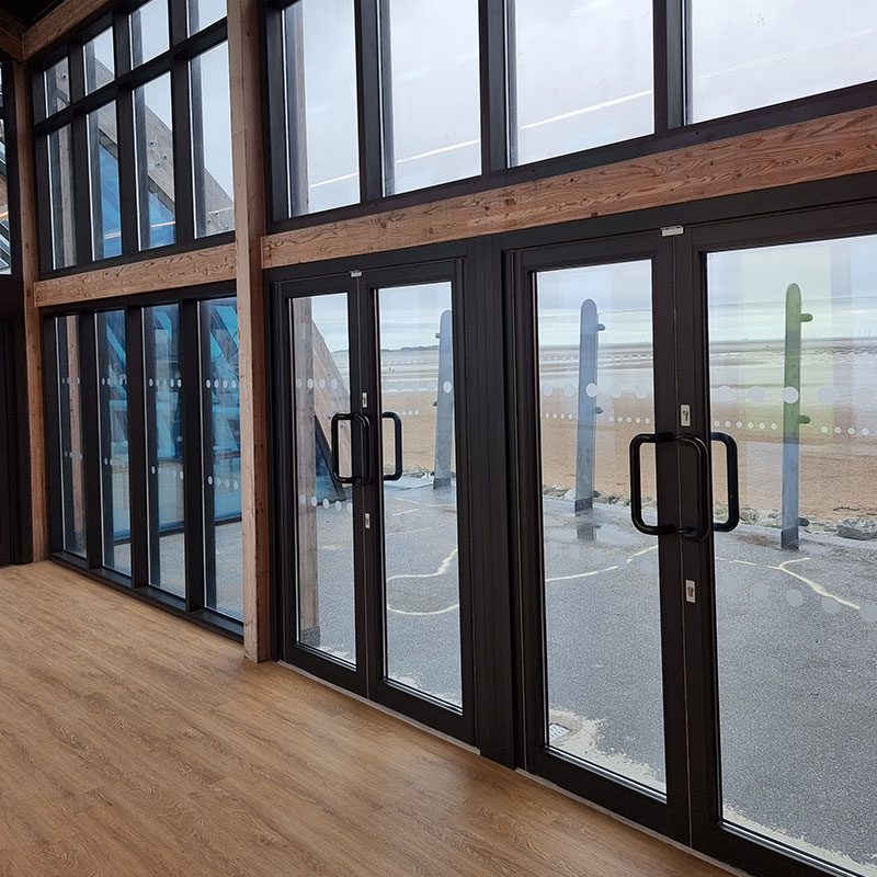 manual pull aluminium doors