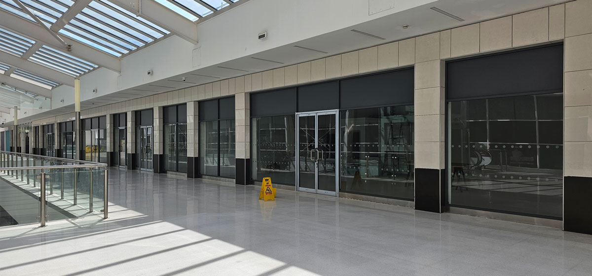 curtain walling at walkden shopping centre