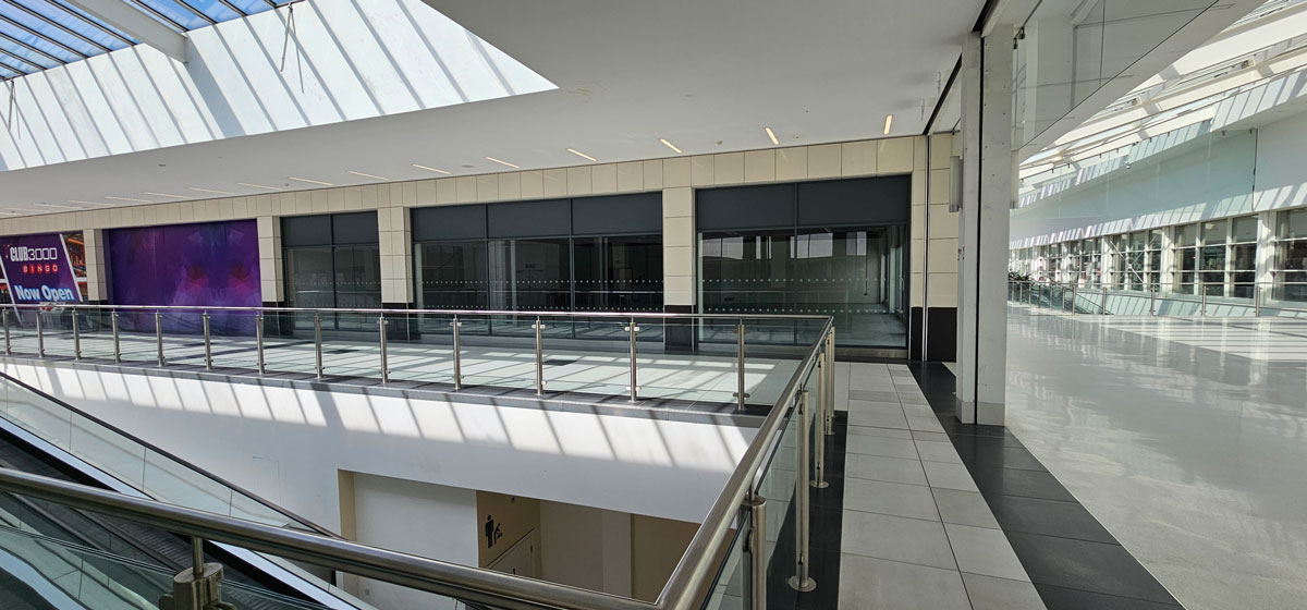 curtain walling at walkden shopping centre