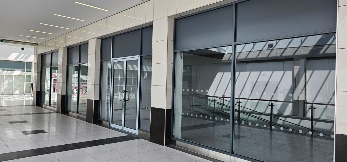 curtain walling at walkden shopping centre
