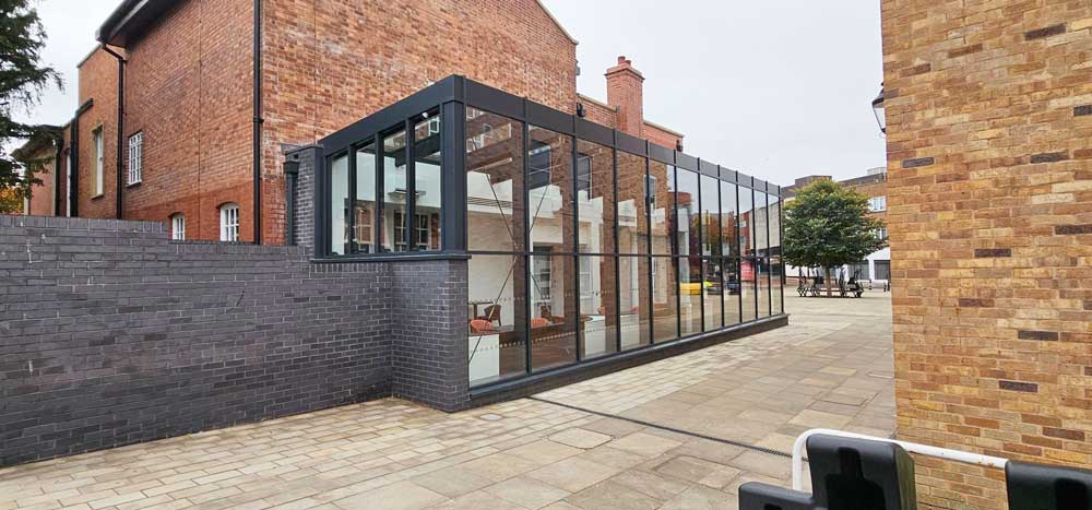 The-Old-Library,-Wrexham-Curtain-Walling The-Old-Library-Wrexham-glass-extension