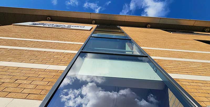 curtain walling on a school building